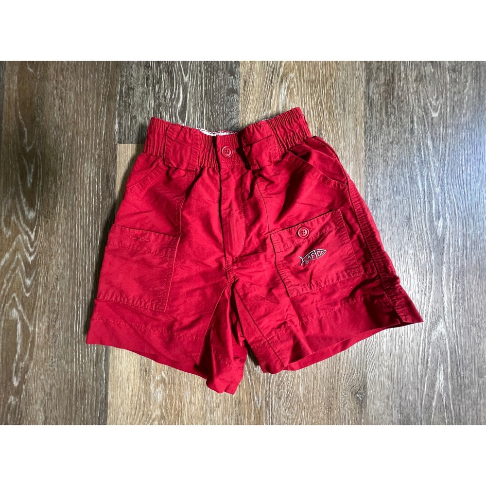 AFTCO Fishing Shorts Kids Size 22 Red Excellent Utility Cargo Outdoor Gear